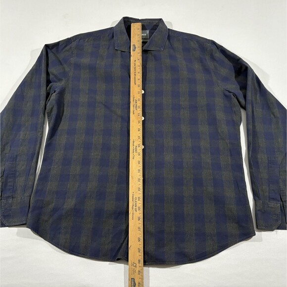 Bonobos Shirt Mens Long Sleeve Button Collared Blue Gray Plaid Cotton Sz XL - Picture 3 of 9